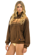 Load image into Gallery viewer, AVIATOR NATION WAVE STRIPE 4 PULLOVER HOODIE RELAXED - CHOCOLATE/ESPRESSO