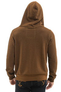 Aviator Nation 5 STRIPE UNISEX HOODIE - CHOCOLATE/ESPRESSO