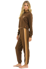 Load image into Gallery viewer, Aviator Nation 5 Stripe Sweatpants in CHOCOLATE/ESPRESSO