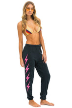 Load image into Gallery viewer, AVIATOR NATION BOLT 4 WOMENS SWEATPANTS - CHARCOAL-NEON PINK