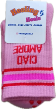 Load image into Gallery viewer, SINGER22 Exclusive Healing Heels Ciao Amore Pink Pilates Socks