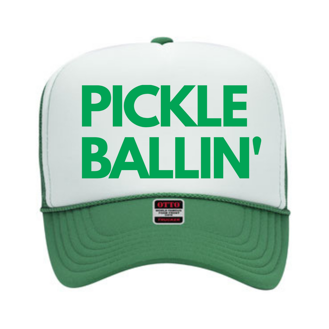 Exclusive SINGER22 Limited Edition Pickle Ballin' Trucker Hat in 6 colorways w Side Embroidered Raquets and Ball