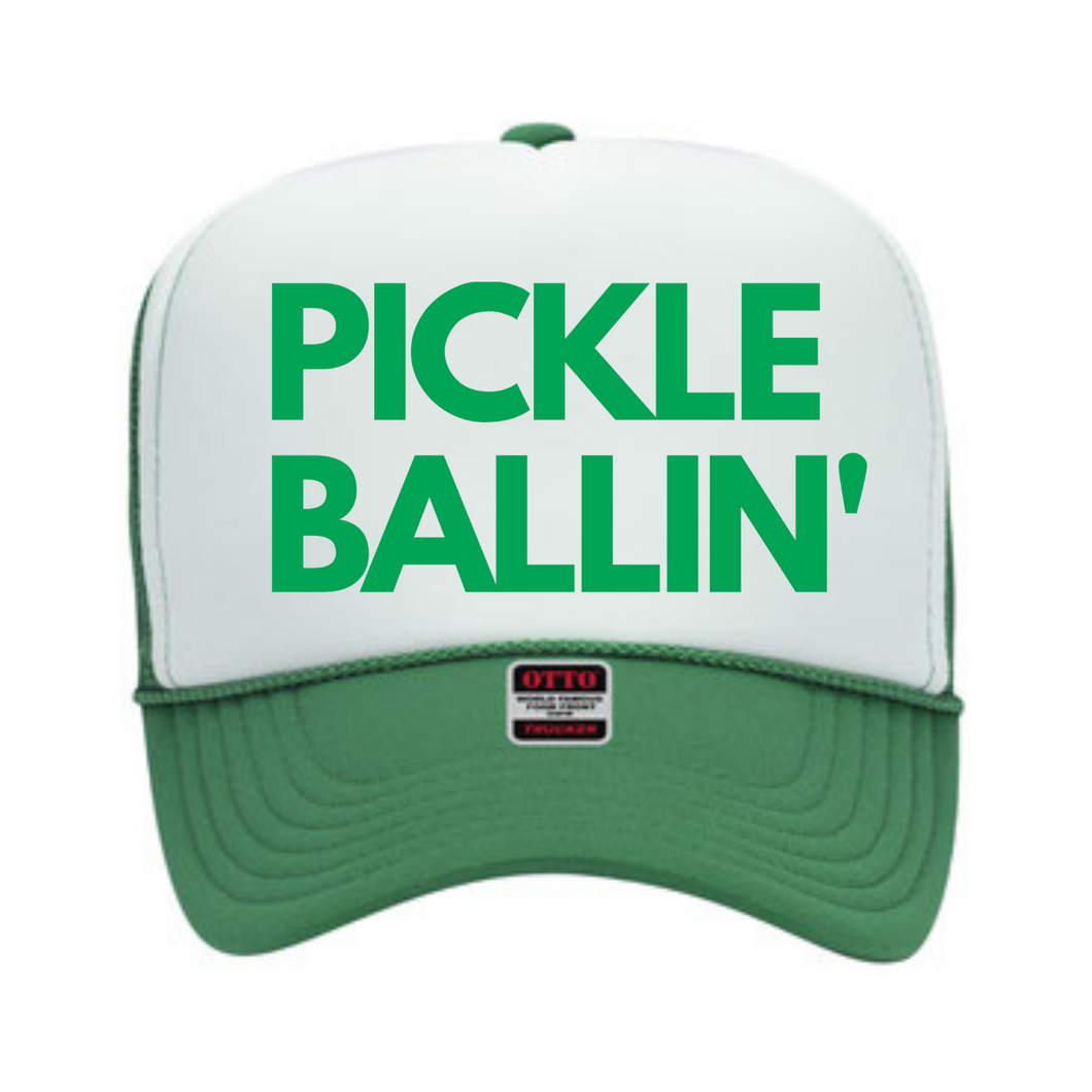 Exclusive SINGER22 Limited Edition Pickle Ballin' Trucker Hat in 3 colorways w Side Embroidered Raquets and Ball