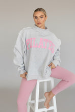 Load image into Gallery viewer, Healing Heels Reversible Pilates / Yoga Sweatshirt in Heather Grey/Pink
