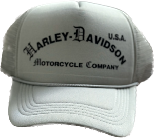 SINGER22 Exclusive Harley Davidson Trucker Hat in Black or Silver With Back Embroidery Ride To Live , Live To Ride