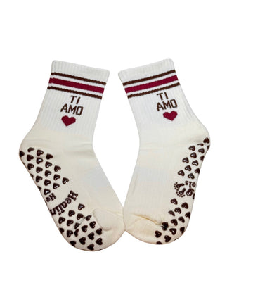 SINGER22 Exclusive Healing Heels TI AMO White Pilates Socks