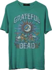 JUNKFOOD CLOTHING UNISEX GRATEFUL DEAD LOS ANGELES  VINTAGE TEE IN COLUMBIA GREEN