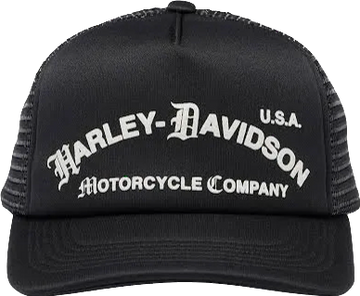 SINGER22 Exclusive Harley Davidson Trucker Hat in Black or Silver With Back Embroidery Ride To Live , Live To Ride