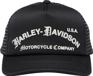 SINGER22 Exclusive Harley Davidson Trucker Hat in Black or Silver With Back Embroidery Ride To Live , Live To Ride