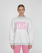 Load image into Gallery viewer, Healing Heels Reversible Pilates / Yoga Sweatshirt in Heather Grey/Pink