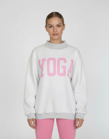 Healing Heels Reversible Pilates / Yoga Sweatshirt in Heather Grey/Pink
