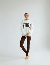 Load image into Gallery viewer, Healing Heels Reversible Pilates / Yoga Sweatshirt in ASH GREY/BROWN