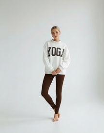 Healing Heels Reversible Pilates / Yoga Sweatshirt in ASH GREY/BROWN
