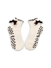 Load image into Gallery viewer, SINGER22 Exclusive Healing Heels Velvet Chocolate Bow Grip Socks