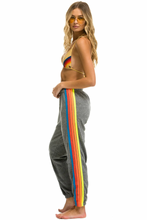 Load image into Gallery viewer, AVIATOR NATION 5 STRIPE SWEATPANTS - HEATHER GREY // NEON