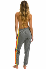Load image into Gallery viewer, AVIATOR NATION 5 STRIPE SWEATPANTS - HEATHER GREY // NEON