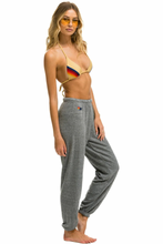 Load image into Gallery viewer, AVIATOR NATION 5 STRIPE SWEATPANTS - HEATHER GREY // NEON