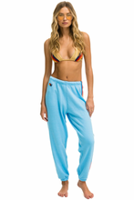 Load image into Gallery viewer, Aviator Nation 5 Stripe Sweatpants in Sky/Neon Rainbow