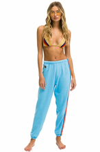Load image into Gallery viewer, Aviator Nation 5 Stripe Sweatpants in Sky/Neon Rainbow