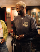 Load image into Gallery viewer, JUNKFOOD CLOTHING UNISEX MILLER HIGH LIFE SPORTSMAN&#39;S CLUB TABLE TENNIS TEAM FLEA MARKET FLEECE