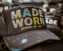 Load image into Gallery viewer, MADEWORN &quot;SCHOOL OF ART&quot; TRUCKER HAT IN BLACK