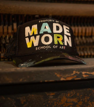Load image into Gallery viewer, MADEWORN &quot;SCHOOL OF ART&quot; TRUCKER HAT IN BLACK