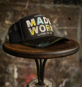 MADEWORN "SCHOOL OF ART" TRUCKER HAT IN BLACK