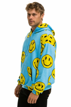Load image into Gallery viewer, AVIATOR NATION UNISEX SMILEY REPEAT RELAXED PULLOVER HOODIE - SKY