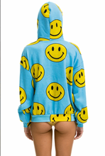 Load image into Gallery viewer, AVIATOR NATION UNISEX SMILEY REPEAT RELAXED PULLOVER HOODIE - SKY