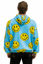 Load image into Gallery viewer, AVIATOR NATION UNISEX SMILEY REPEAT RELAXED PULLOVER HOODIE - SKY