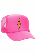 Load image into Gallery viewer, Aviator Nation Bolt Vintage Trucker Hat In Neon Pink