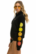 Load image into Gallery viewer, AVIATOR NATION SMILEY SUNSET UNISEX RELAXED PULLOVER HOODIE - BLACK