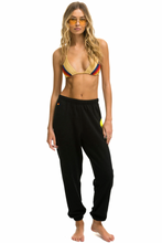Load image into Gallery viewer, AVIATOR NATION SMILEY SUNSET WOMENS SWEATPANTS - BLACK