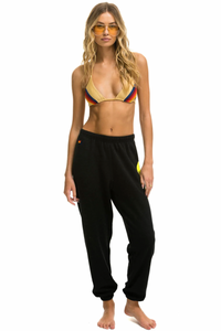 AVIATOR NATION SMILEY SUNSET WOMENS SWEATPANTS - BLACK