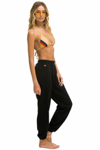 Load image into Gallery viewer, AVIATOR NATION SMILEY SUNSET WOMENS SWEATPANTS - BLACK