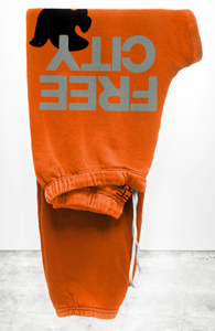 FREE CITY UNISEX LARGE SWEATPANT - ORANGE MACHINE