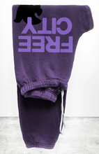 Load image into Gallery viewer, FREE CITY UNISEX LARGE SWEATPANT -PURPLE PLANT