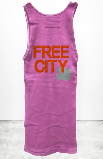 FREE CITY SUPERVINTAGE TANK TOP - PINK PLANT
