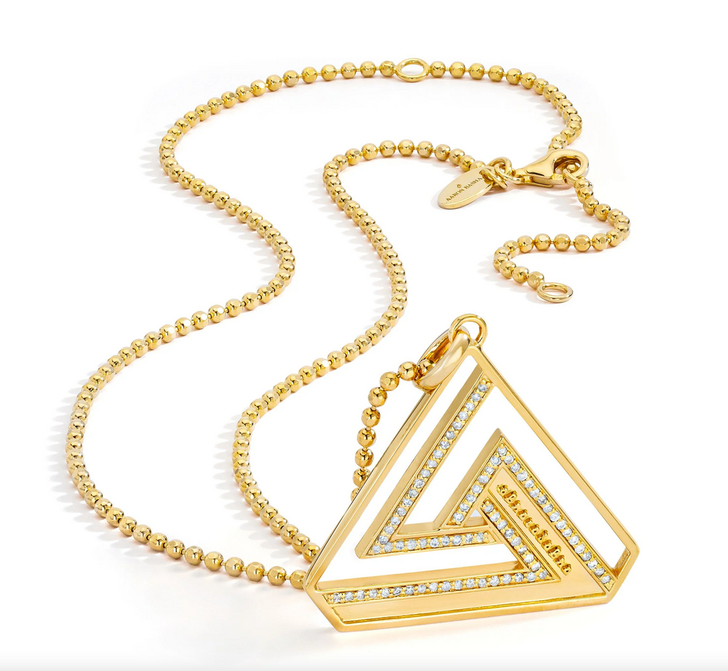Aaron Basha Large Abracadabra Triangle Series 3 Pendant (preorder ships in 4 weeks)