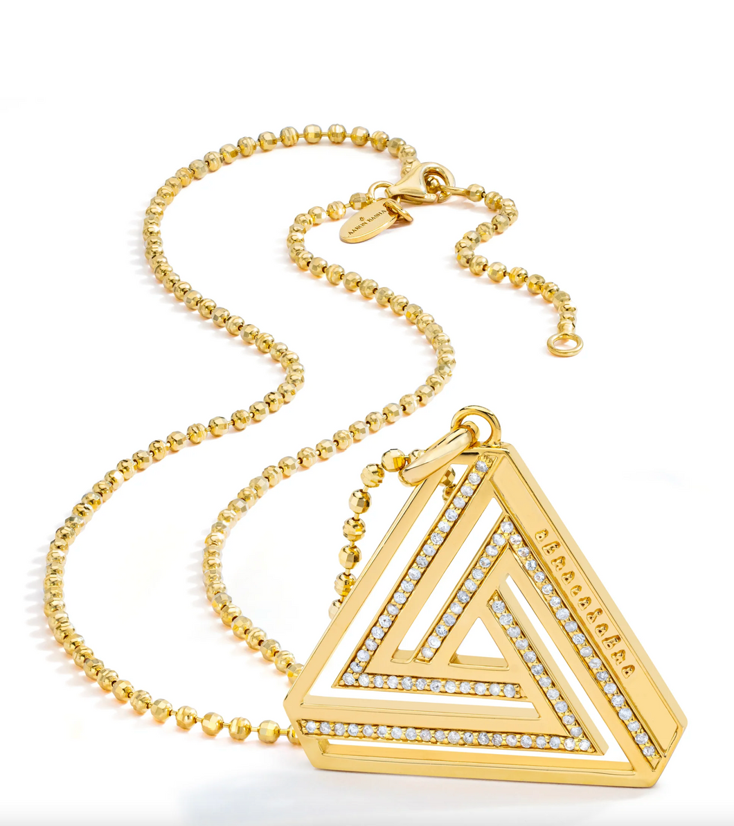 Aaron Basha Large Abracadabra Triangle Series 4 Pendant (preorder ships in 4 weeks)