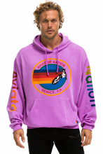 Load image into Gallery viewer, AVIATOR NATION UNISEX RELAXED PULLOVER HOODIE - NEON PURPLE