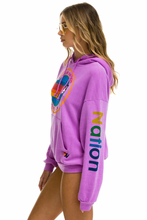 Load image into Gallery viewer, AVIATOR NATION UNISEX RELAXED PULLOVER HOODIE - NEON PURPLE