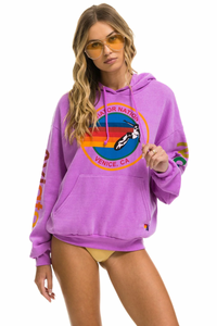 AVIATOR NATION UNISEX RELAXED PULLOVER HOODIE - NEON PURPLE