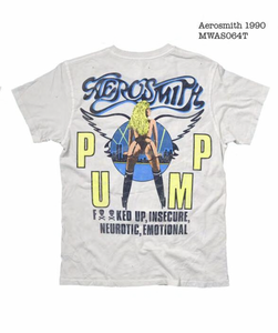 MADEWORN AEROSMITH 1990 UNISEX TEE IN VINTAGE WHITE