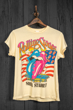 Load image into Gallery viewer, MADEWORN ROLLING STONES STEEL WHEELS &#39;89 UNISEX TEE IN MELLOW YELLOW