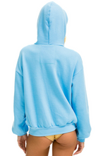 Load image into Gallery viewer, AVIATOR NATION UNISEX 5 STRIPE RELAXED ZIP HOODIE - SKY BLUE
