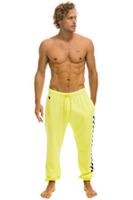 Load image into Gallery viewer, Aviator Nation MENS  CHECK LEG SWEATPANTS - NEON YELLOW