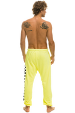 Load image into Gallery viewer, Aviator Nation MENS  CHECK LEG SWEATPANTS - NEON YELLOW