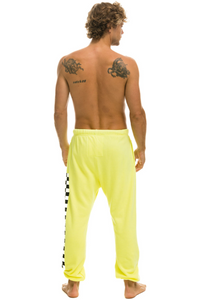 Aviator Nation MENS  CHECK LEG SWEATPANTS - NEON YELLOW