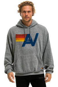 AVIATOR NATION UNISEX LOGO PULLOVER RELAXED HOODIE - HEATHER GREY